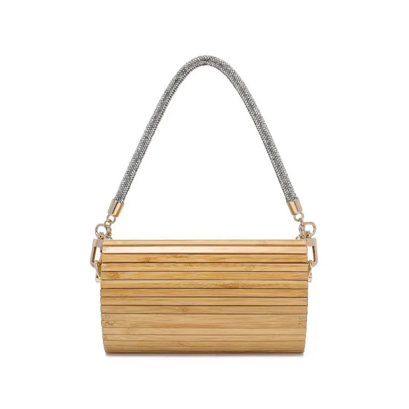 New love bamboo woven handbag diagonal bamboo bag summer beach holiday ladies dinner bag