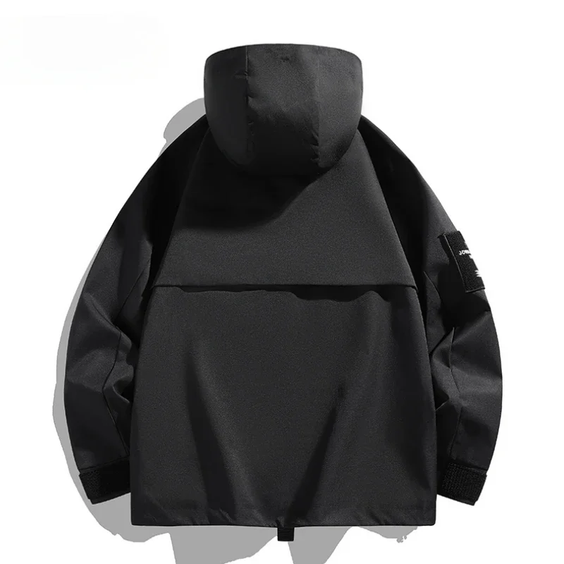 Men's Waterproof Jacket Spring Autumn Fashion Trendy Brands Work Style Outdoor Adventure Windproof Hooded Coat Men's stormcoat