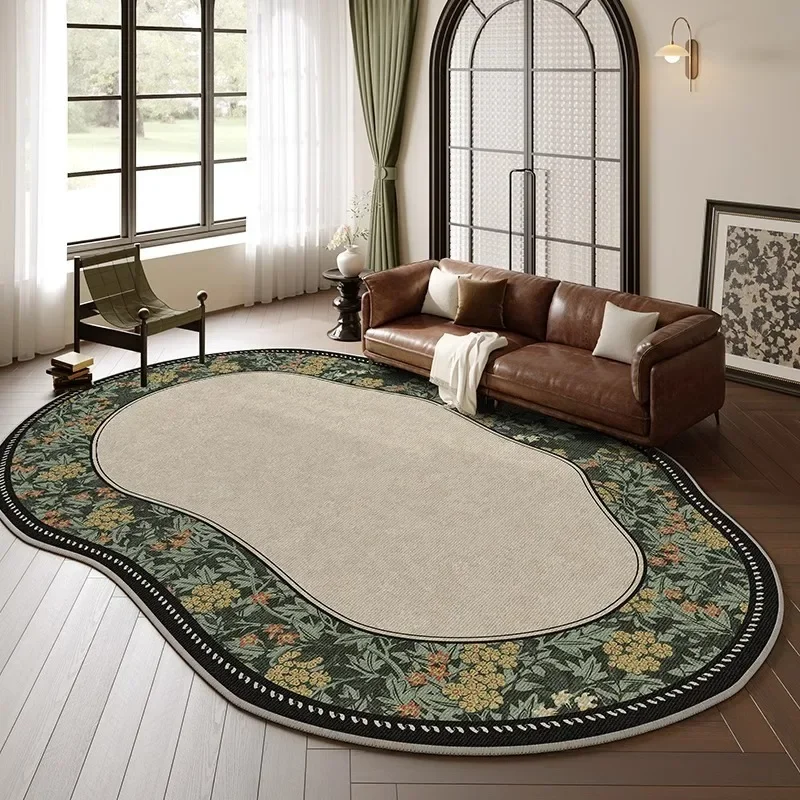 2024 New Retro Carpet Living Room Bedroom Bedside Round Maintenance Free French Sofa Irregular Shaped Mat