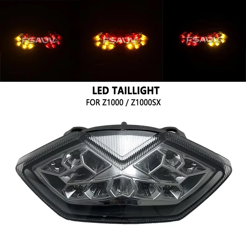 

For KAWASAKI Z1000 Z1000SX 2010-2013 Motorcycle Taillight Rear Tail Light Brake light Turn Signals Integrated LED Stop light