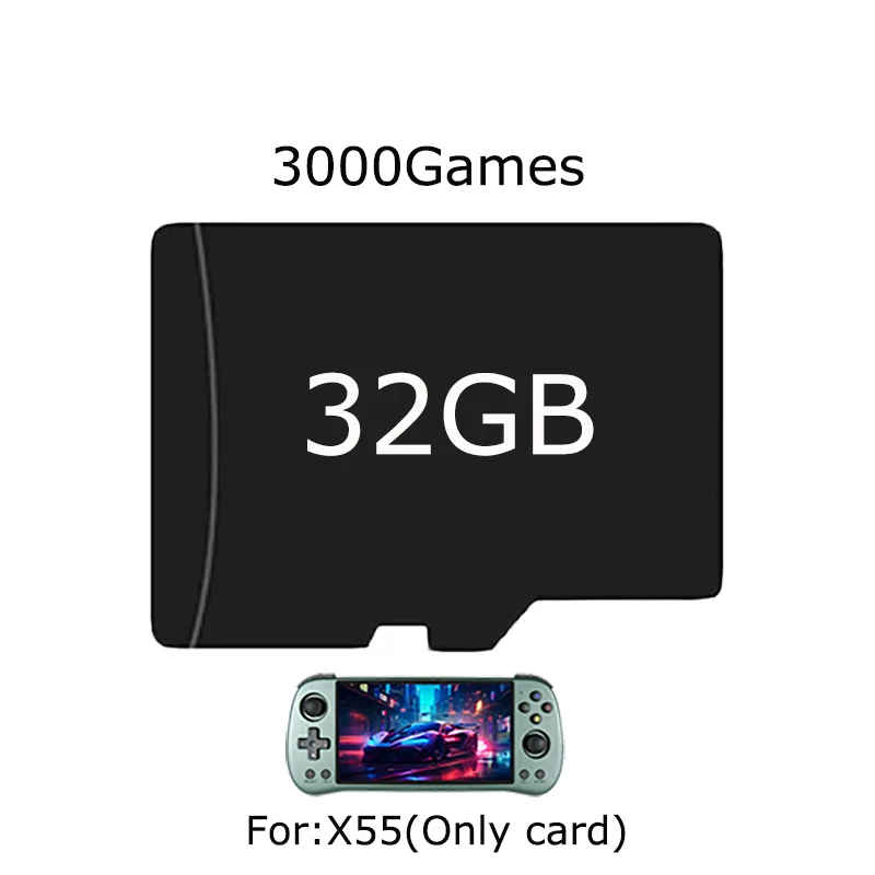 For POWKIDDY X55 Handheld Console 16GB Sytem Card 32GB 64GB 128GB Game Card