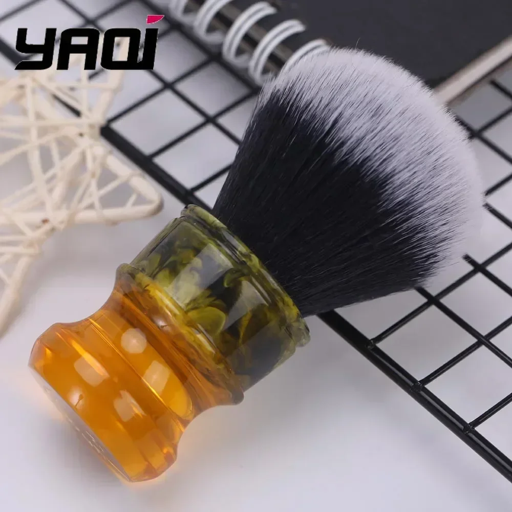 Yaqi 24MM Men Wet Shave Brushes Sagrada Familia Black/White Tuxedo Synthetic Fibre Resin Handle Beard Brush for men