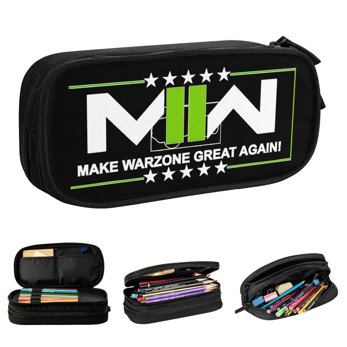 Call Of Dutys MAKE WARZONE GREAT AGAIN Pencil Case Double Layer Large Capacity Office Accessories Pen Case Suprise Gift