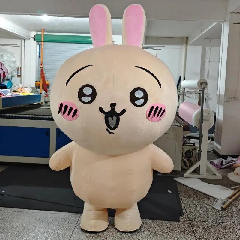 Nadmuchiwany kostium maskotka Usagi królik Halloween futrzany garnitur boże narodzenie występ komercyjny Cosplay bez baterii