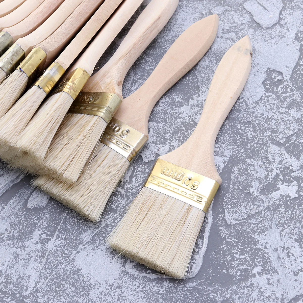 Pinceles de pintura con mango de madera para el hogar, herramienta de pintura prémium de cerdas duraderas para muebles, 23 piezas