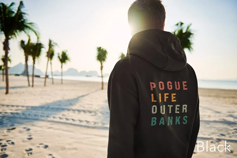 2024 Pogue Life Oversized Hooded Sweatshirt, Obx Sweatshirt,North Carolina,P4l,Unisex,Pogue Life Sweatshirt,Harajuku Casual Tops