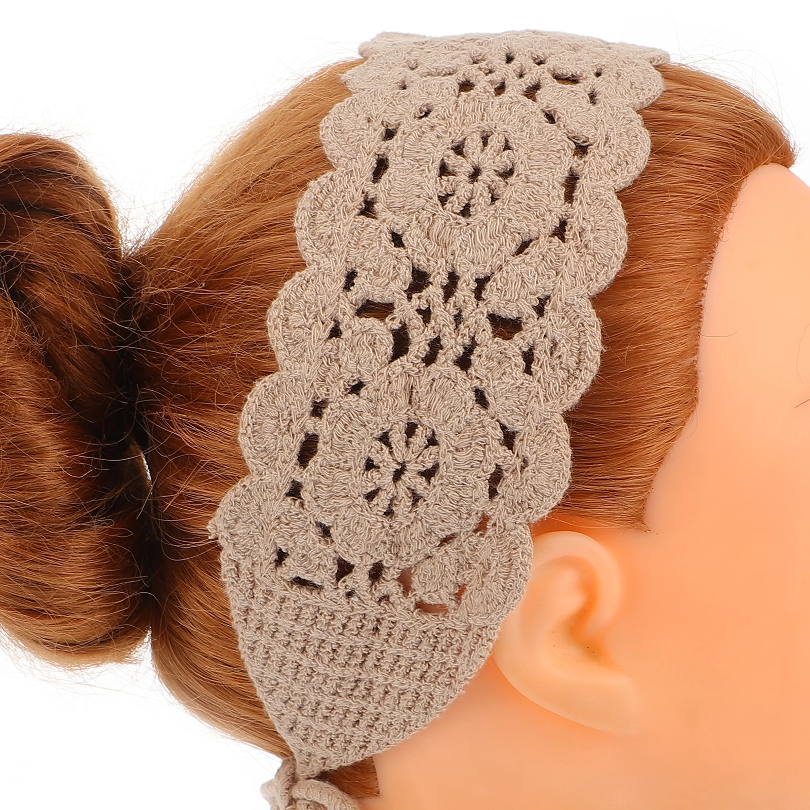 

Lace Faux Headb Multipurpose Women Khaki Cotton Retro Detachable Fake Collar Detachable Fake Hair B Shawl Ribbon Wraps Gift