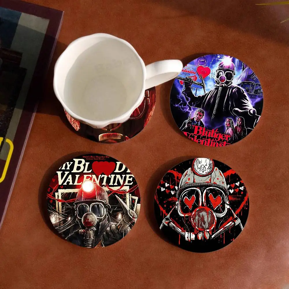Unique style band My Bloody V-ValentineS Themed Wooden Coaster Non-Slip Heat-Resistant Fun Dining Table Decoration Cafe