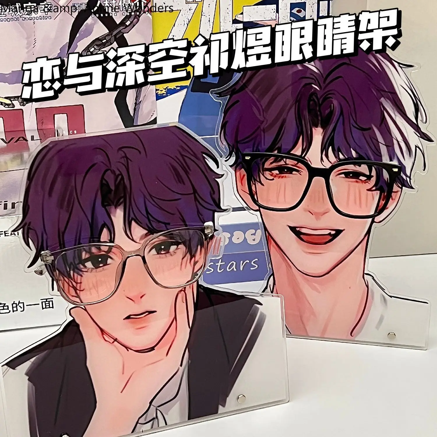 Liefde en Deepspace Rafayel Brilhouder Acryl Stand Model Desktop Ornament Game Anime