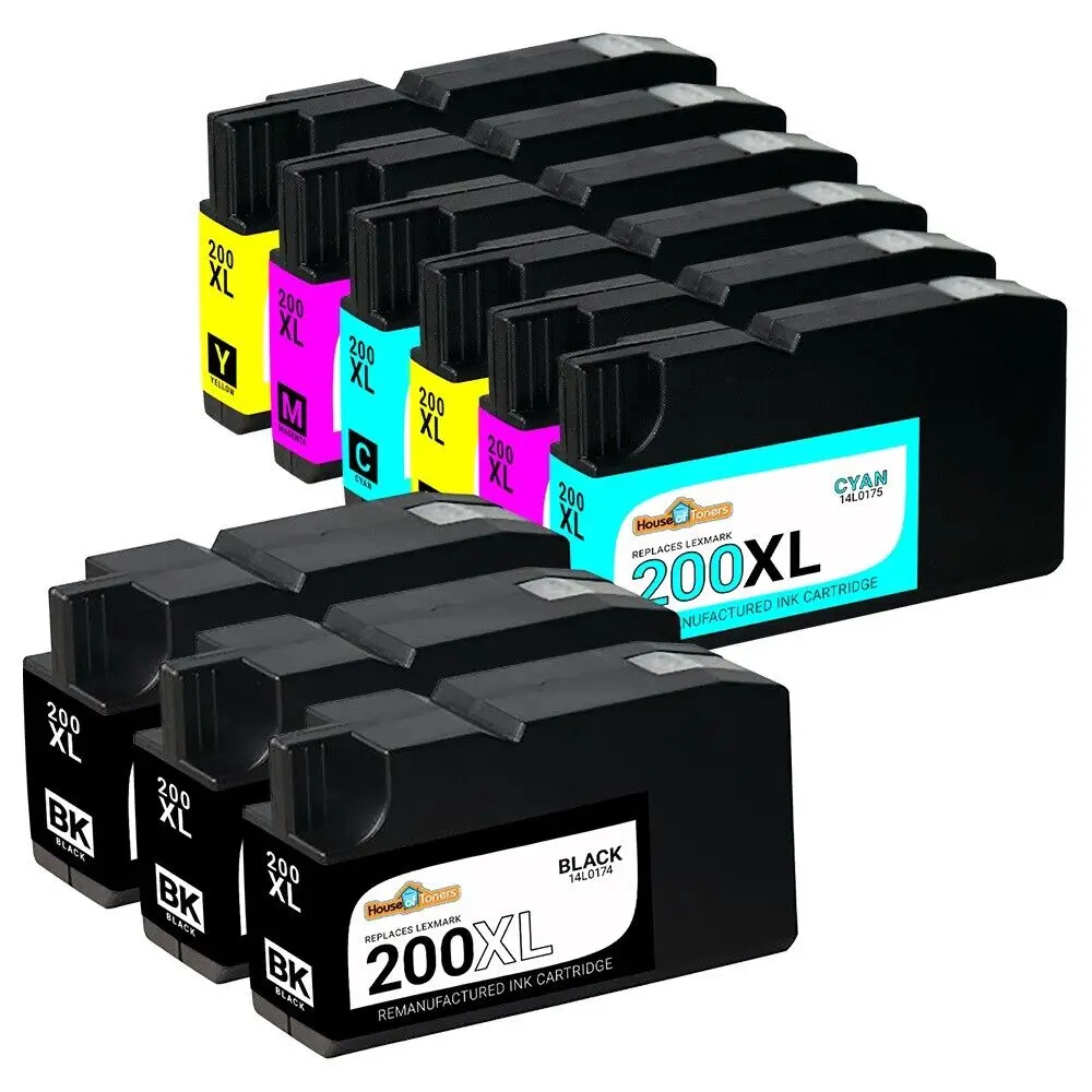 9 Pack 200 Xl High Yield Inktcartridge Voor Lexmark Officeedge Pro 4000 5500 5500