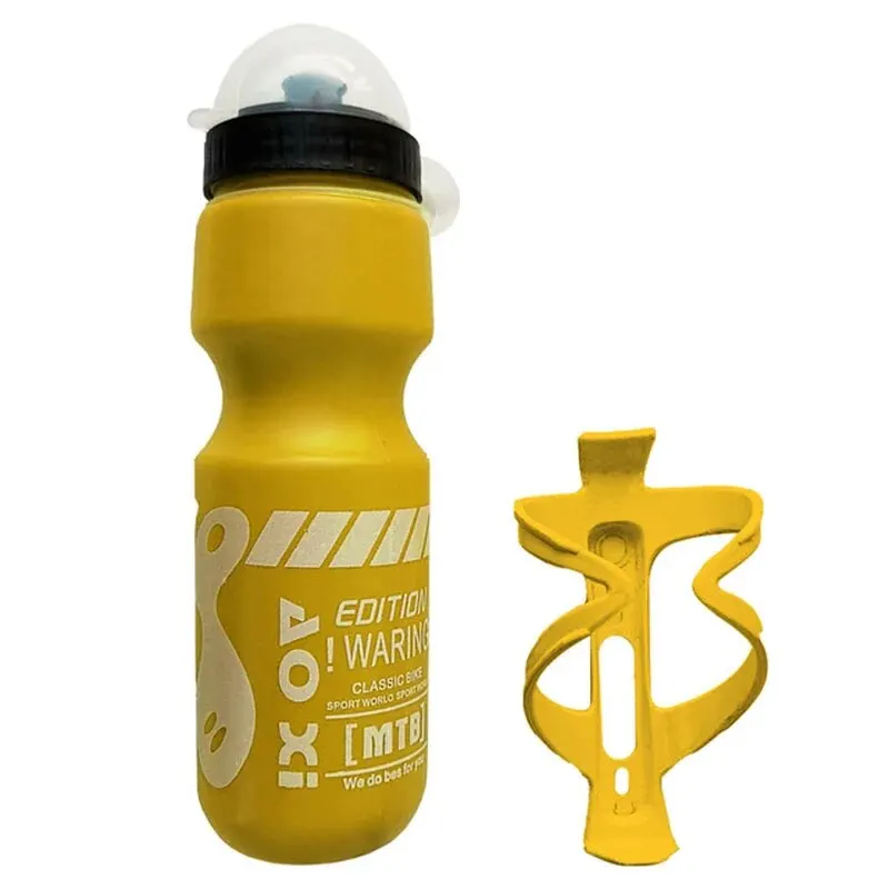 750ML Mountain Bike Bicycle Cycling Water Drink Bottle+Holder Cage Rack