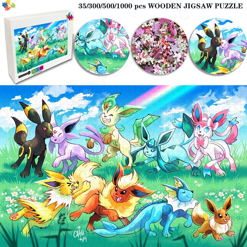 

Anime Pikachu Cartoon Characters Collection Jigsaw Puzzle 35/300/500/1000 Pcs Puzzle Funny Diy Manual Gifts Home Decoration