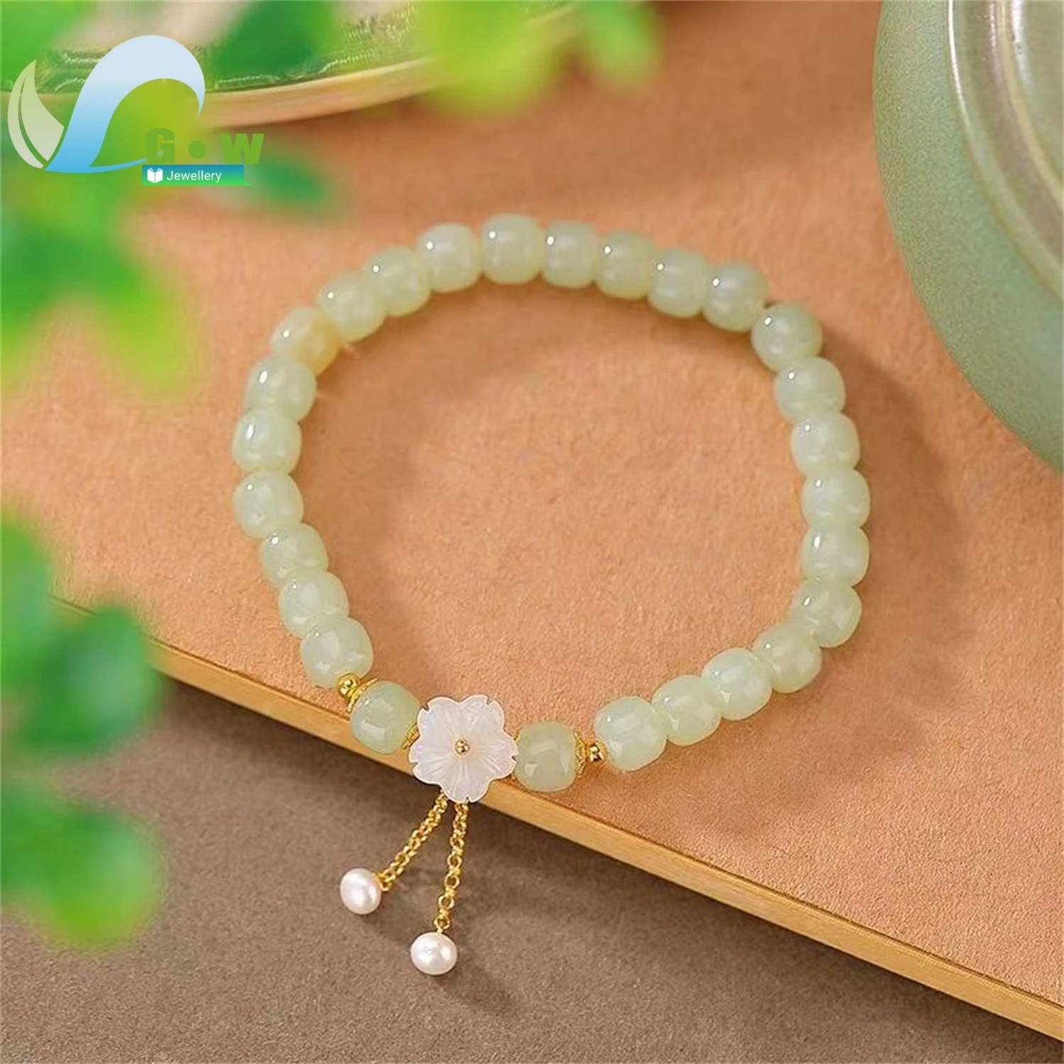 Natural Hetian Jade Tassel Bracelet Women New Chinese Style Minimalist Elegant Gemstone Wristband Handmade Jewelry Charm Gift
