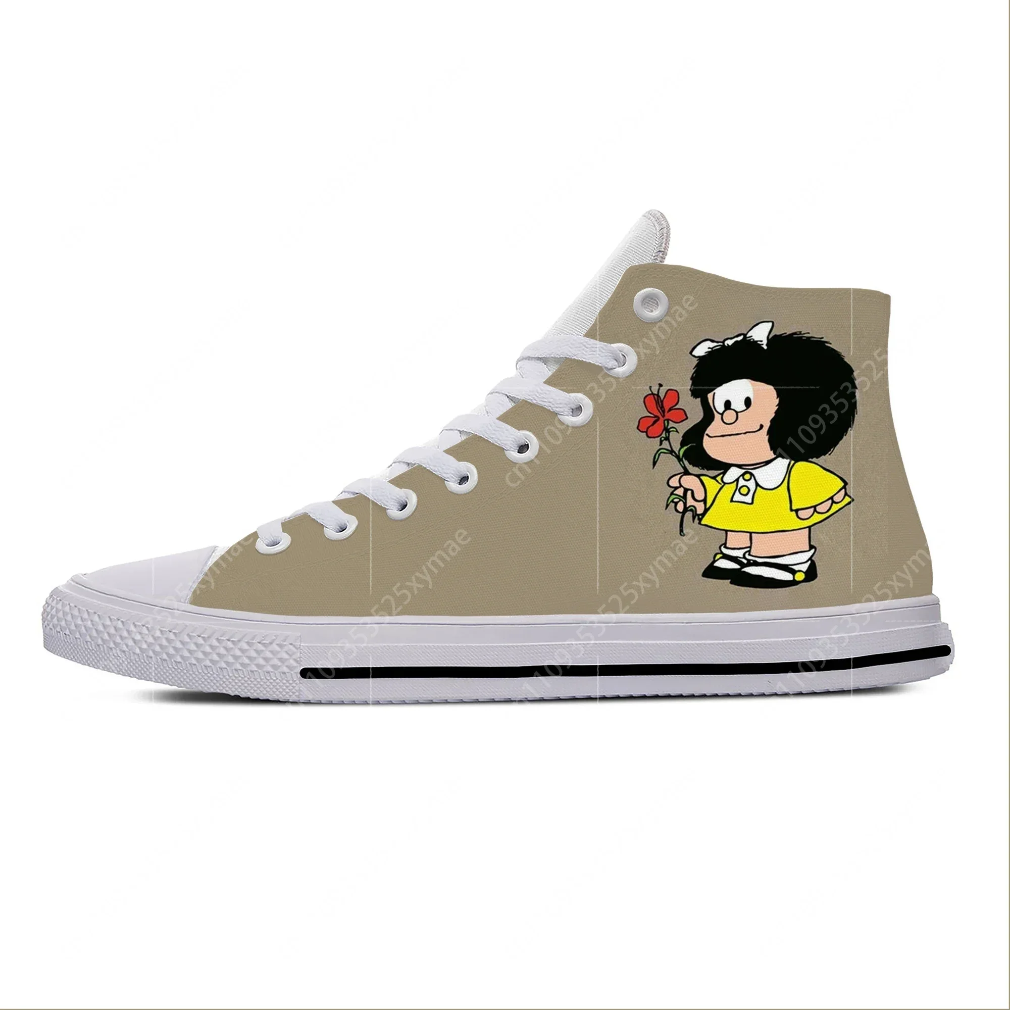 

Anime Manga Cartoon Comic Mafalda Cute Fashion Casual Cloth Shoes High Top Lightweight Breathable 3D Print Men Women Sneakers