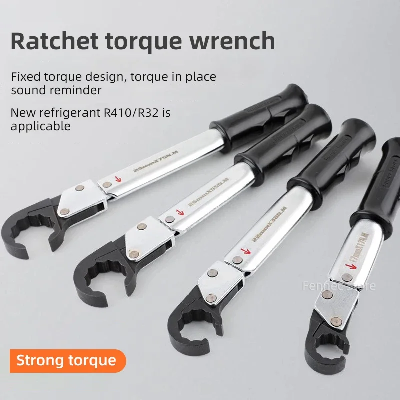 Ratchet Torque Wrench Tools Set High-precision Open-type Auto Repair Wrench Air Conditioning Refrigeration Repair Tool ST-02L