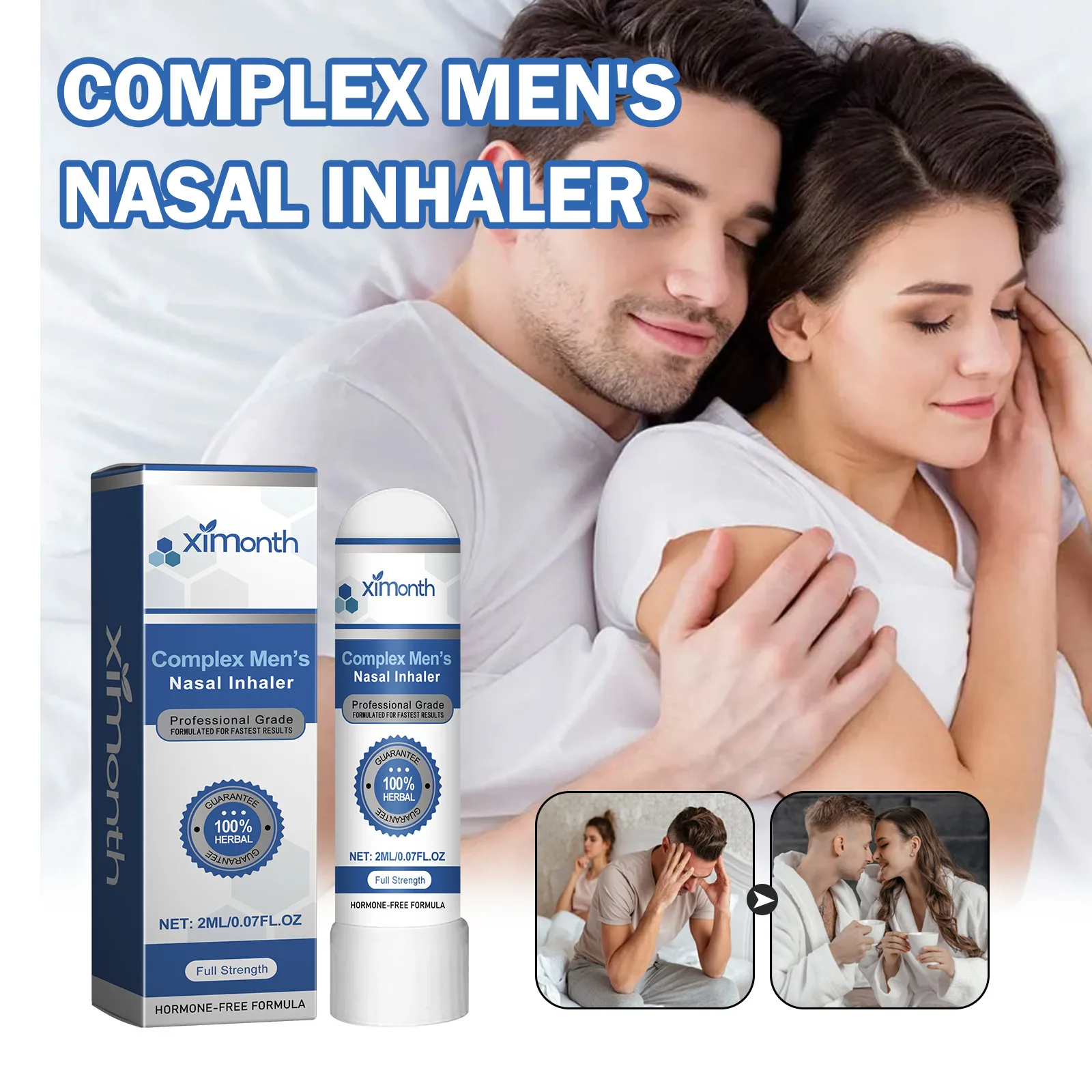 Men Energy Enhancer Nasal Inhaler Promote Energizing Level Boost Endurance Refreshing Awakening Brain Soothe Fatigue Nose Stick