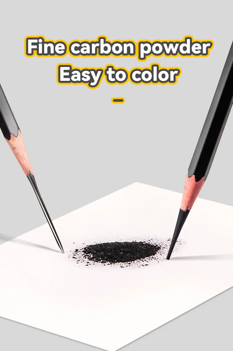 Professionelles Kohle- und Graphitstift-Set für Künstler, Zeichen- und Skizzierbedarf, 2H HB B 2B 3B 4B 5B 6B 8B – Detail 3