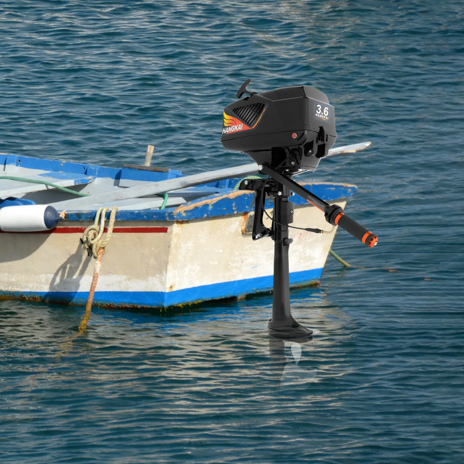 Luft- und wassergekühlte Zweitakt-3,6 PS-Benzin-aufblasbare Angelkajakboote, Außenbordmotor für kleine Boote