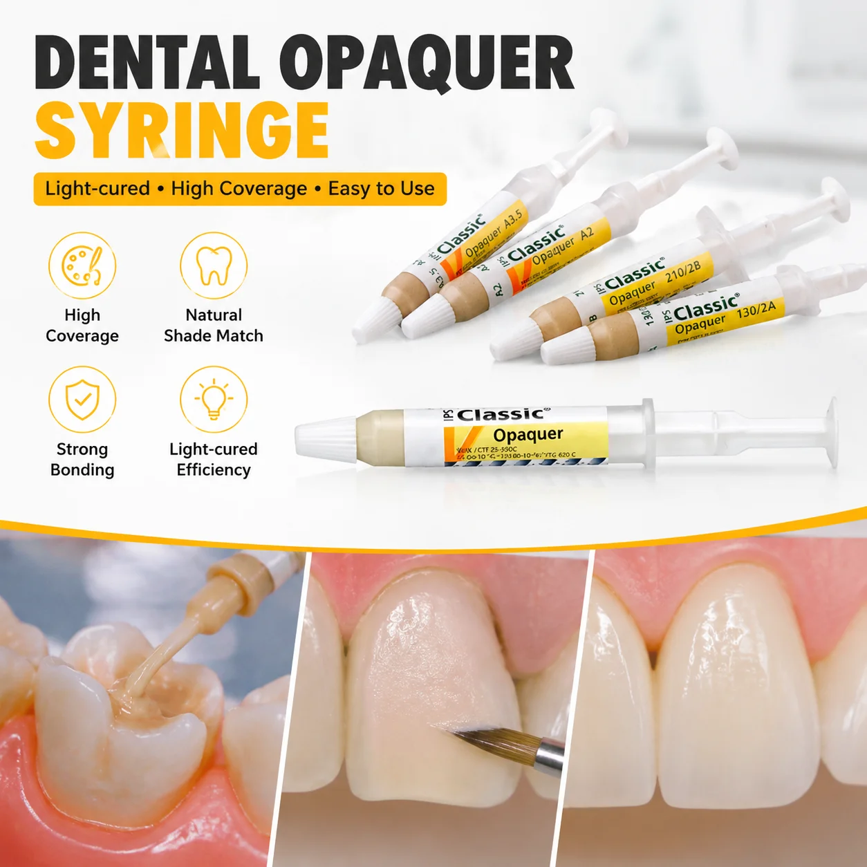 2Pcs Ivoclar IPS Classic V Opaque Paste 3g, A-D Shade for Metal Porcelain Dental Ceramic Restoration
