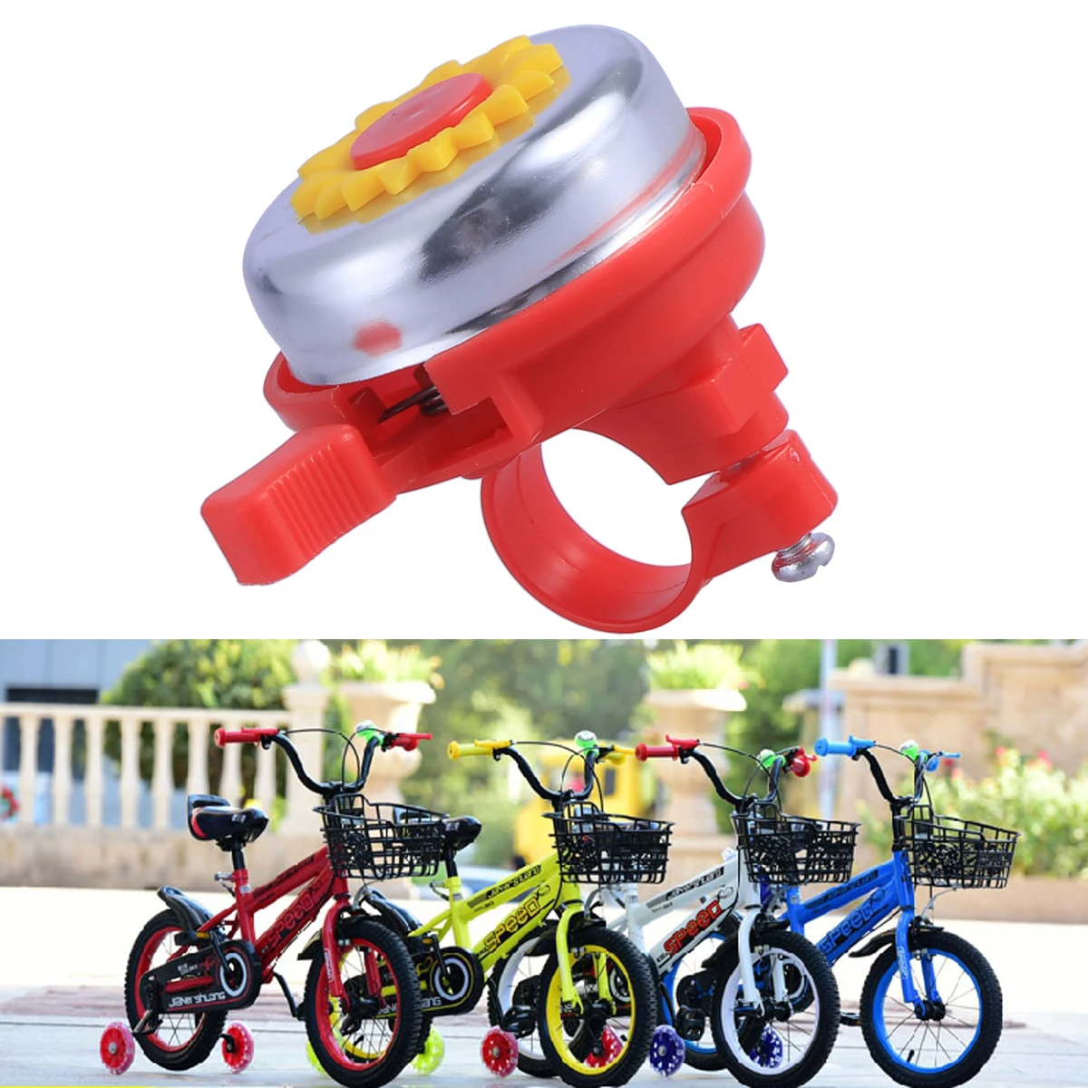 

Yellow Sunflower Bike Bell Cute Cycling Bell Ring Handlebar Horn For Safety Accessory