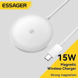 Essager Pengisi Daya Nirkabel Qi Magnetik 15W Pengisian Cepat untuk iPhone 14 13 12 Pro Max PD Pengisian Cepat untuk Adaptor Bantalan Xiaomi 12 pengisi daya magsafe iphone penjualan terbaik - №
