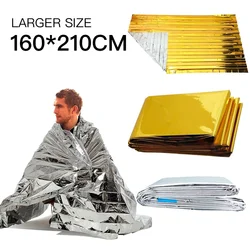 160x210cm Outdoor Emergency Survival Mylar PET coperta termica pronto soccorso Foil militare Body Warmer coperta campeggio escursionismo