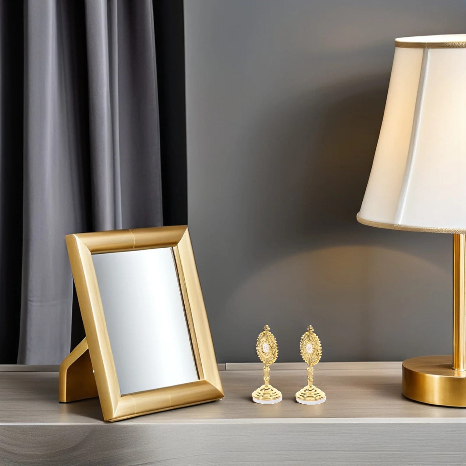 

8Pcs Catholic Metal Crucifix Religious Decor Zinc Alloy Jesus Cross Statue Standing for Chapel Prayer Table Altar Blessed