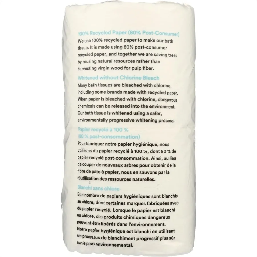 100% Recyklingowane Papier Toaletowy UltraStrong 260 Arkuszy na Rolce 6 Rolek