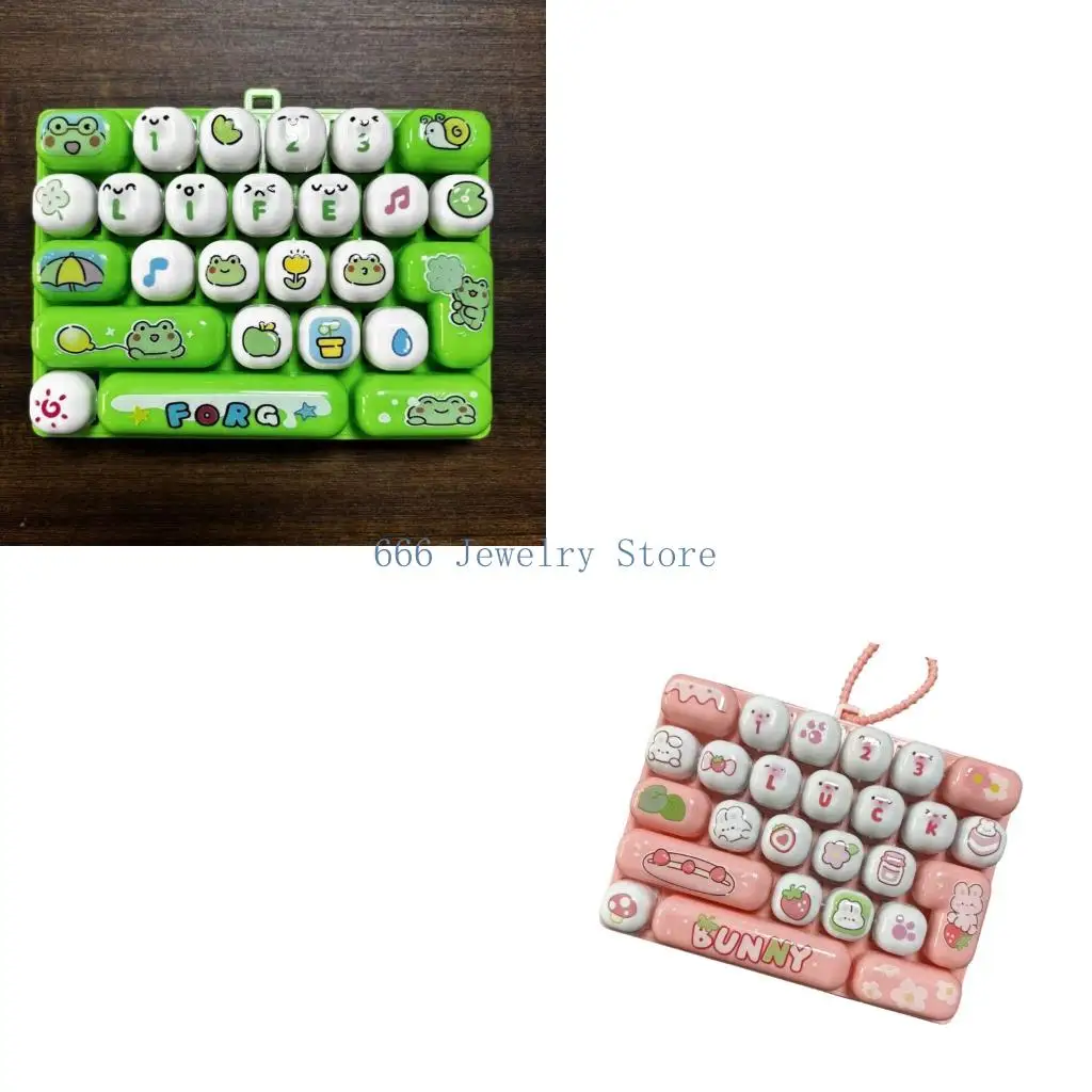 F2TD Travel Press Keychain with 26 Button Layout and Portable Clip Loop
