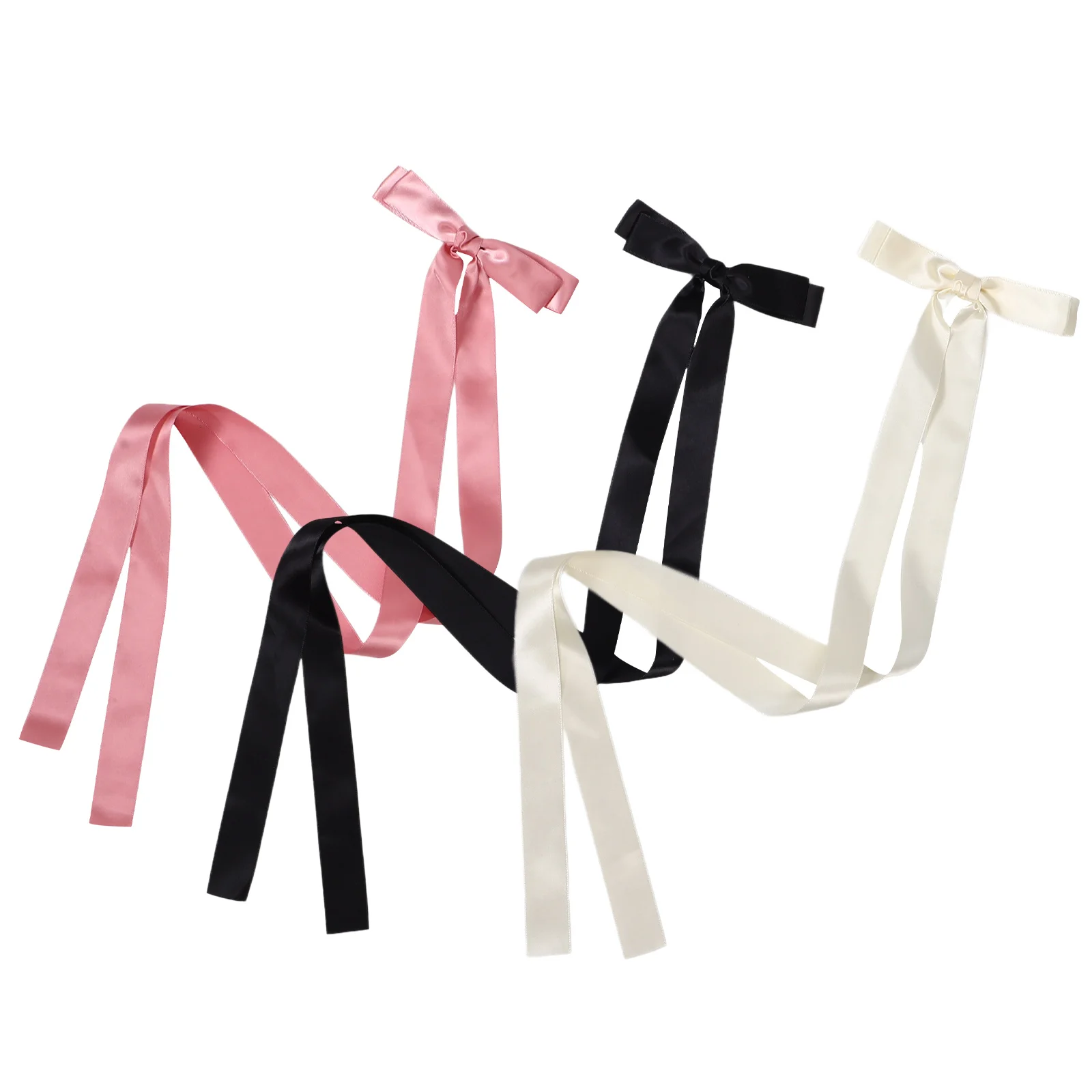 

3 Pcs Color Bow Hairpin Clip Bows Accessories Issue Card Fabric Ponytail Clips Baby