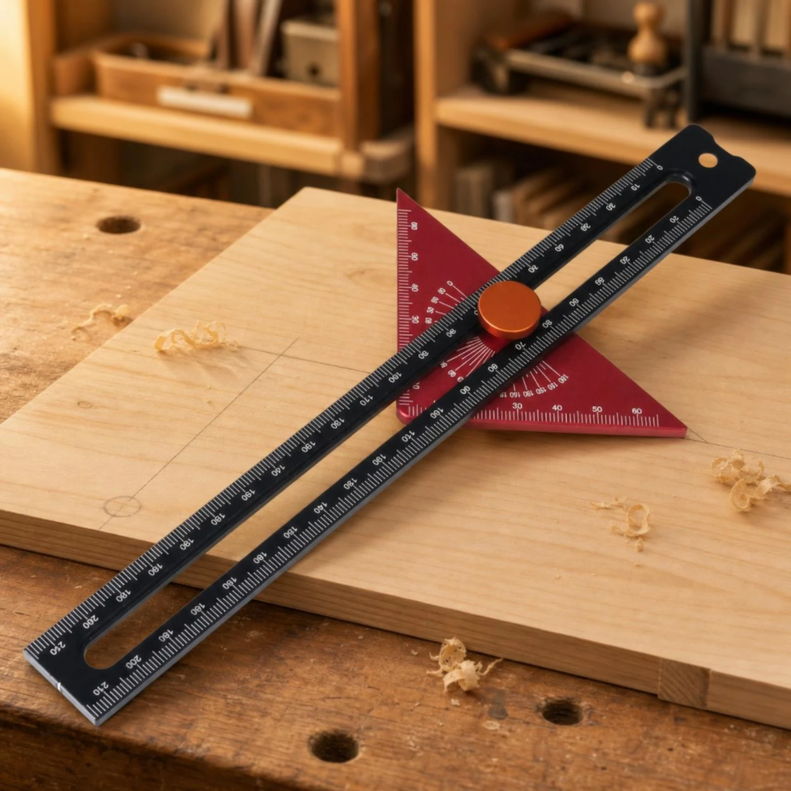 Adjustable Scribing Ruler Engraved Markings Triangular Marking Ruler Measuring Tool Precision Laser-Etched Scale - view 4