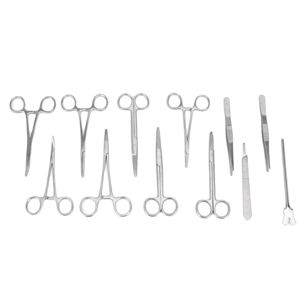 Stainless Steel Instrument Box Set, Basic Minor Surgical Instrument Box Set Of 13 Pieces