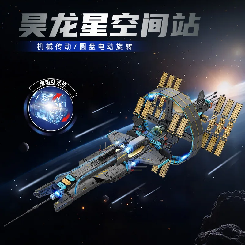 IN MAGAZZINO K96139 Stazione Spaziale Tecnica Dell'aviazione Building Blocks Modello Astronave Mattoni Assemblaggio Giocattoli per I Ragazzi Regali Di Natale