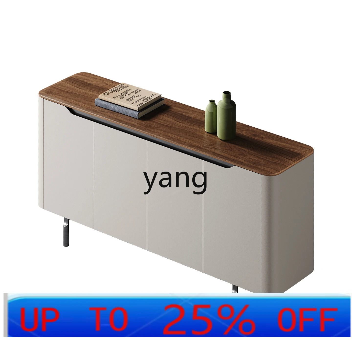 

LISA Lisha, Italian light luxury walnut side cabinet, large flat-layer household solid wood bucket cabinet, storage cabinet