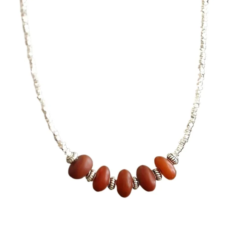 

Серебряные бусины из пчелиного воска, счеты, разбитое серебро, ожерелье в этническом стиле, ожерелье в китайском стиле в национальном стиле, дизайнерская цепочка на ключицу