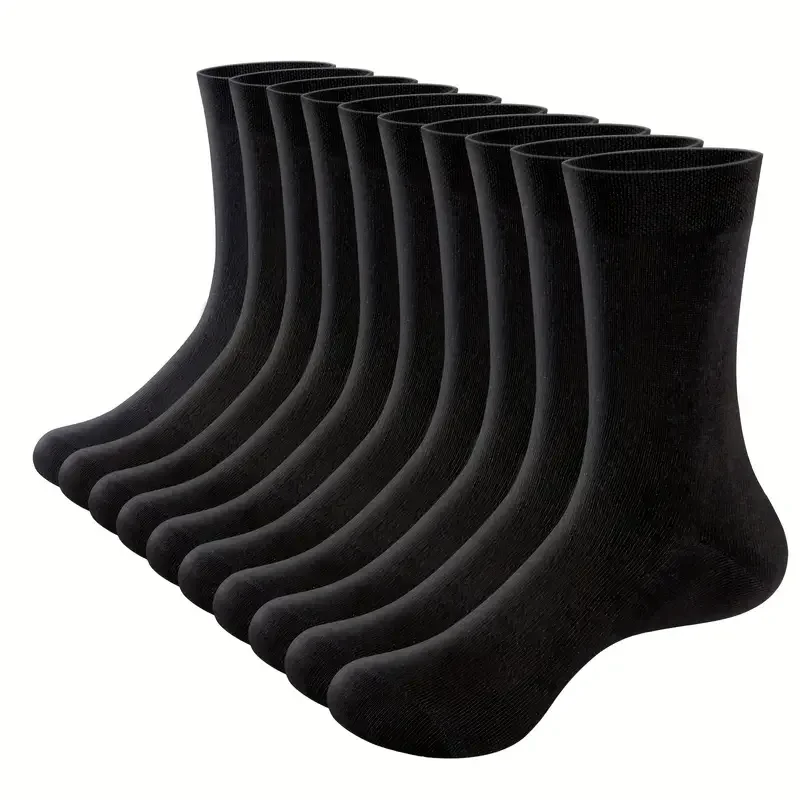 HSS 10Pairs/Lot Business Men\'s Cotton Socks Odorless Casual Sport Deodorant Breathable Socks Soft Breathable Black Long Socks