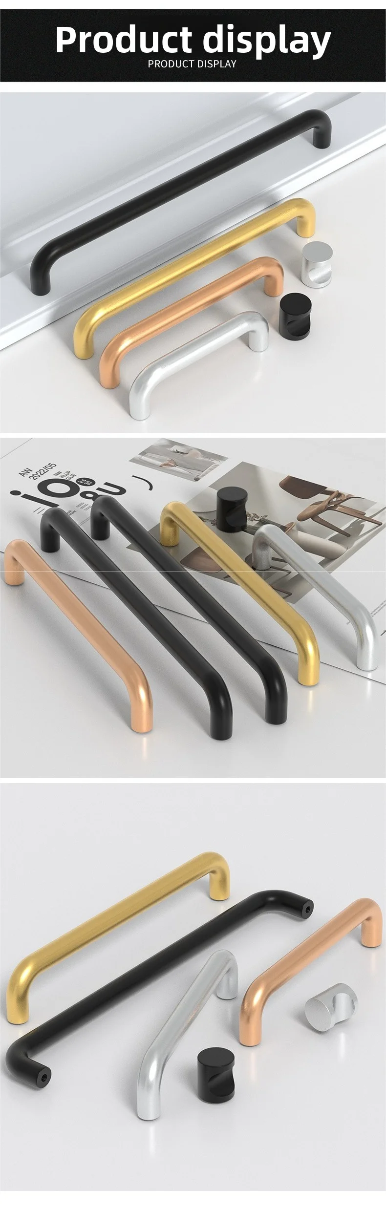 Moderne minimalistische Griffe für Schränke, Kommoden, Schranktürgriffe aus massiver Aluminiumlegierung, Schrankgriffe für Schubladen, Küchenmöbelbeschläge – Detail 13