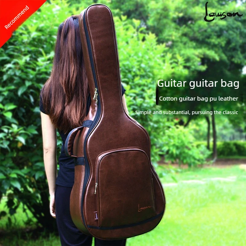 

Guitar Bag 40 Inches / 41 Inches PU Leather Guitar Backpack Backpack for Two Shoulders Waterproof Earthquake Protection