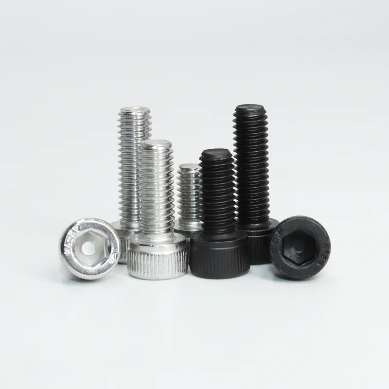 M2 M3 M4 M5 M6 M8 Hex Socket Head Cap Black Screw Hexagon Bolt 304 Stainless Steel Thread Machine Allen Computer Bolt 12.9 Class