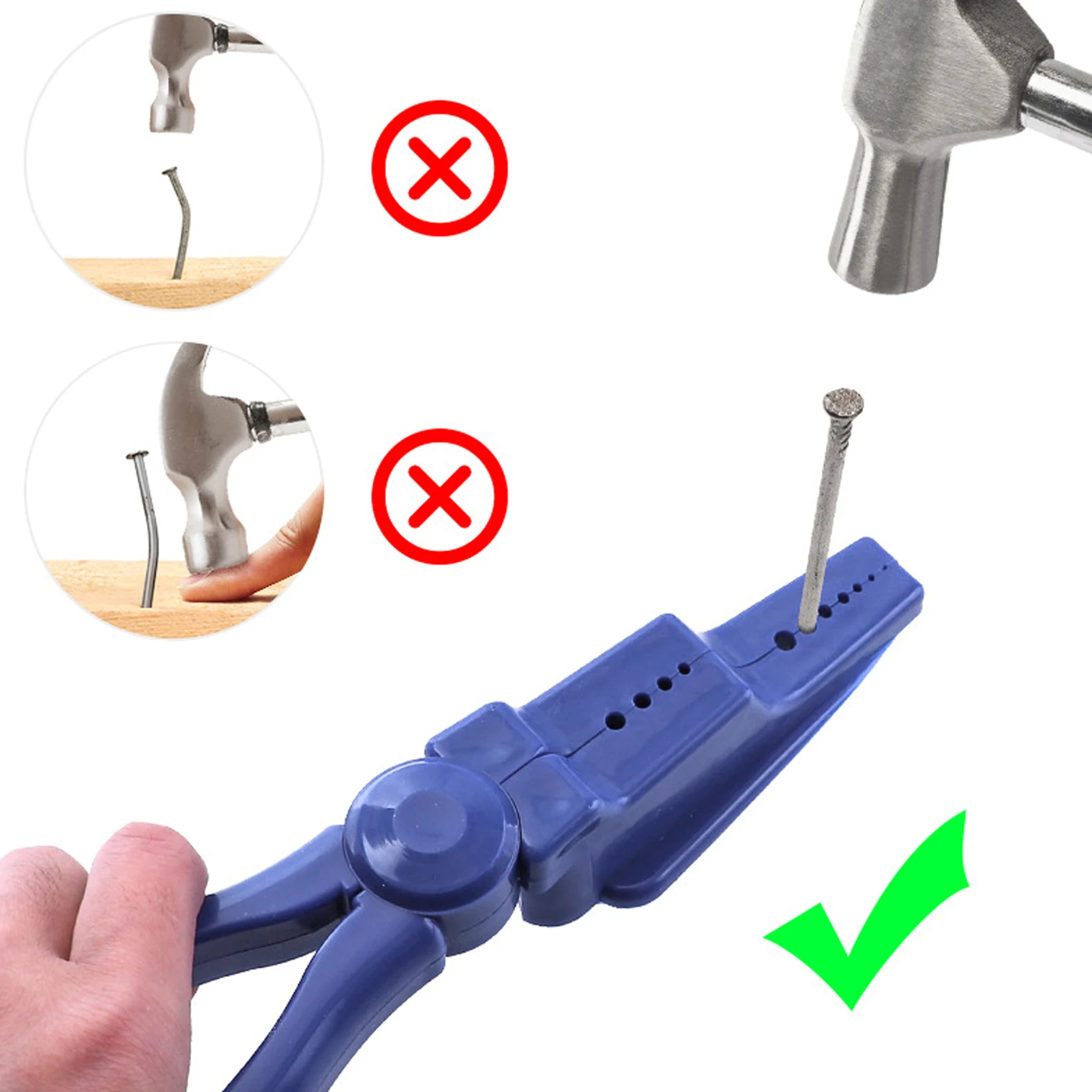 Nail Holding Pliers Nail Pliers Holder Nail Pliers Hammering Nailing Holder ABS Finger Protector Portable Hand Tool for Safety