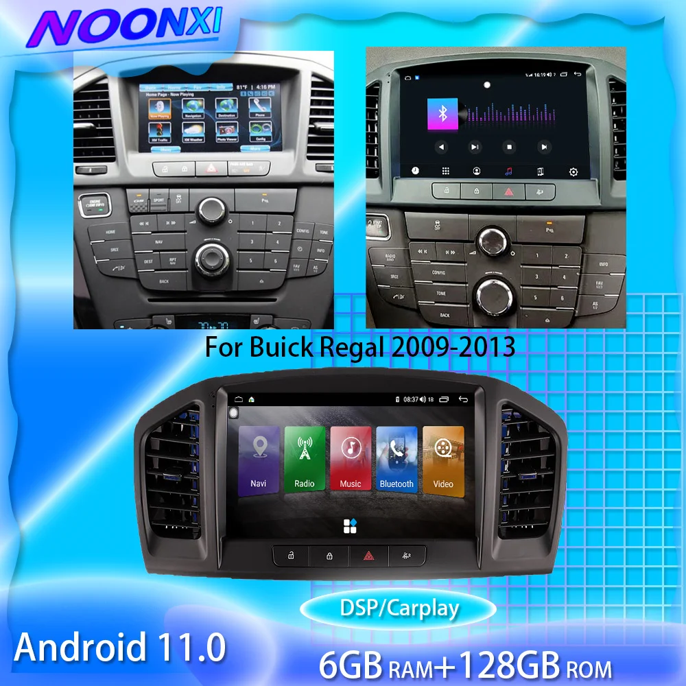 

Автомобильный мультимедийный плеер для Buick Regal 2009-2013 128G Android 11 GPS навигация видео DVD Радио стерео 2 Din Carplay головное устройство