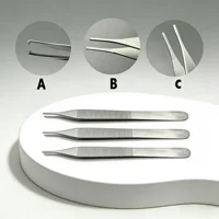 Pinzas Dentales de Acero Inoxidable de 12.5 cm, Pinzas para Tejidos, Herramienta de Extracción y Hemostasia para Dentistas, Herramientas Dentales Profesionales