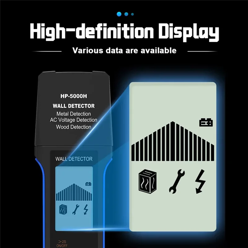 【خصم 58%】 كاشف الحائط مسح عميق 10 سم، مكتشف الأسلاك المعدنية/الخشب/الحية مع إيقاف تشغيل تلقائي، HP-5000H، معتمد من CE #5