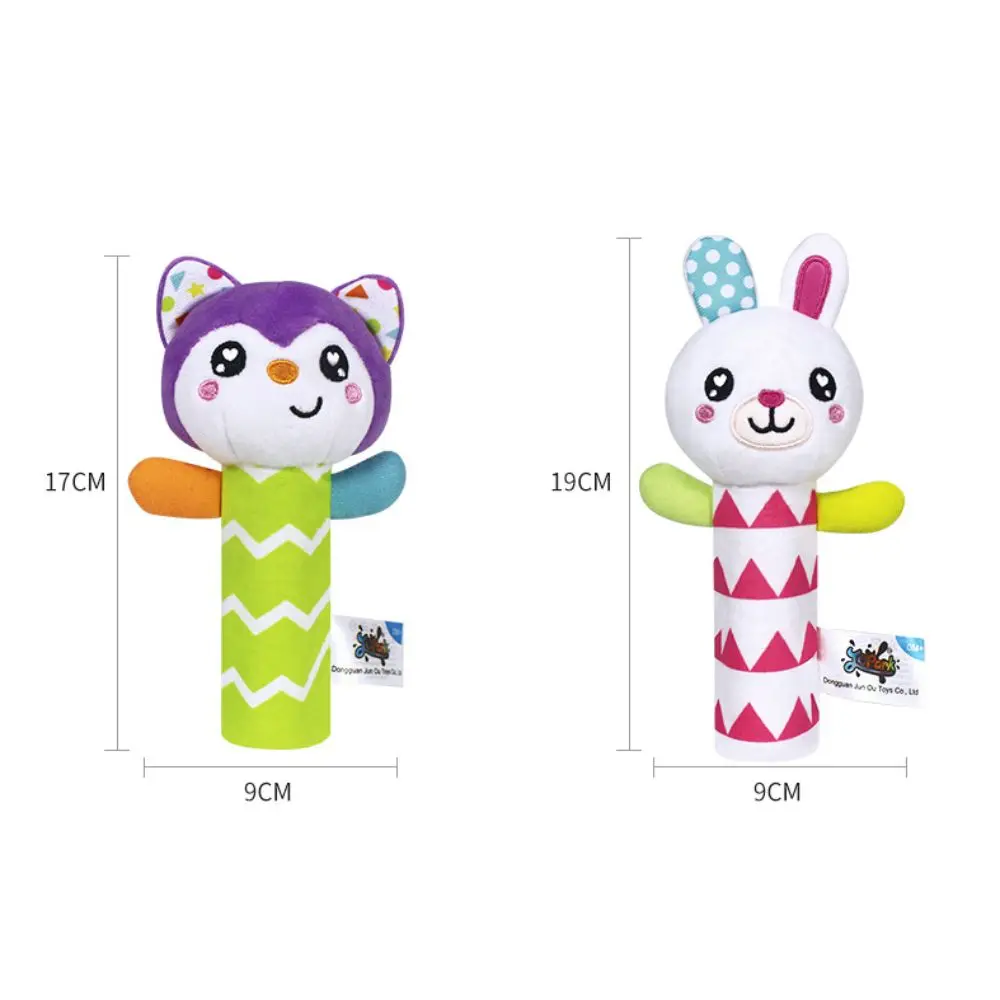 Plush Hand-cranked Bell Toys Cartoon Animal Lion Soothing Plush Animal Toy Creative Rabbit Hand-cranked Stick