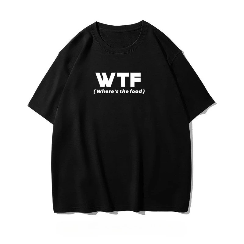 2025WTF مضحك الإنجليزية الأبجدية عادية كبيرة الحجم فضفاضة اليومية متعددة الألوان قصيرة الأكمام تي شيرت مطبوع الرجال #1