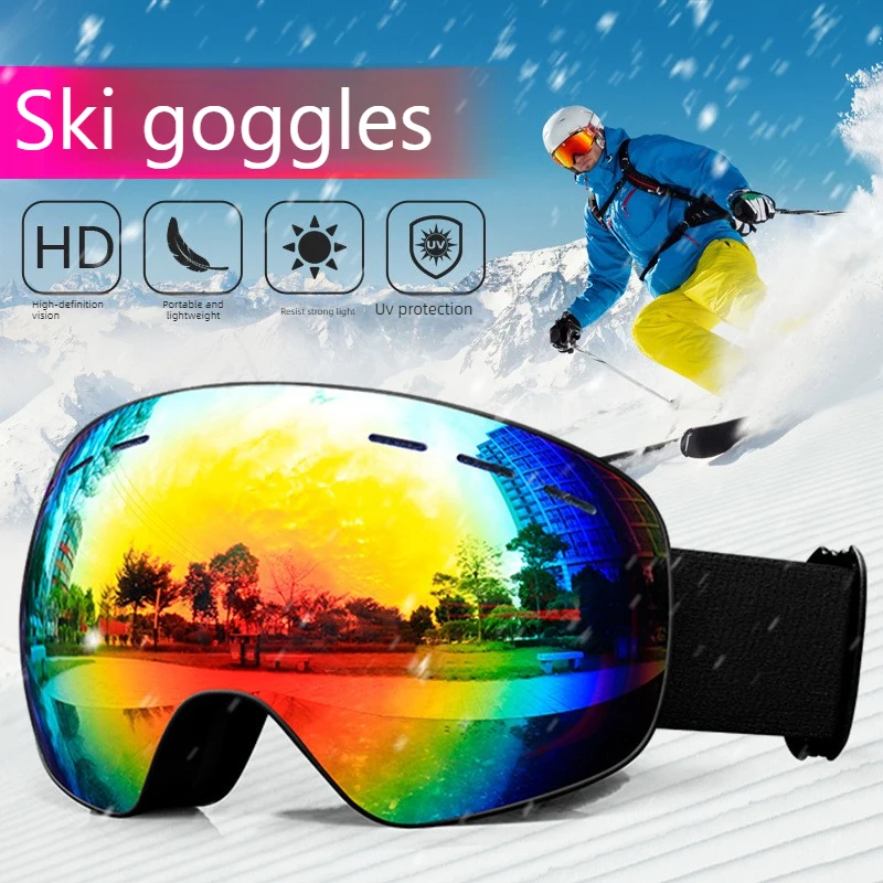 

Лыжные очки, зимние зимние спортивные очки, двухслойные противотуманные очки для улицы, снега, сноуборда, очки для мужчин и женщин, защитная лыжная маска