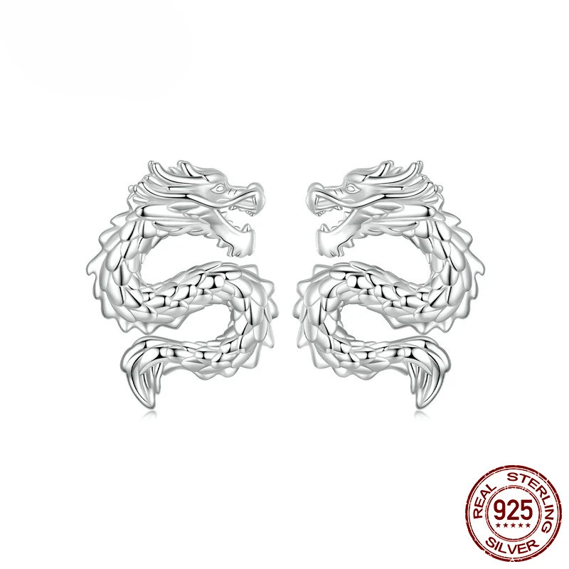 925 Sterling Silver Dainty Flying Dragon Stud Earrings Hypoallergenic Earrings for Women Fine Jewelry Gifts SCE1787