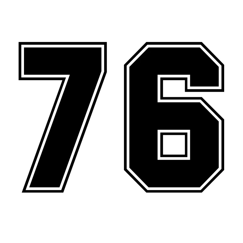 

CK3228# multicolor Number 76 funny car sticker vinyl decal waterproof auto stickers white/black for bumper
