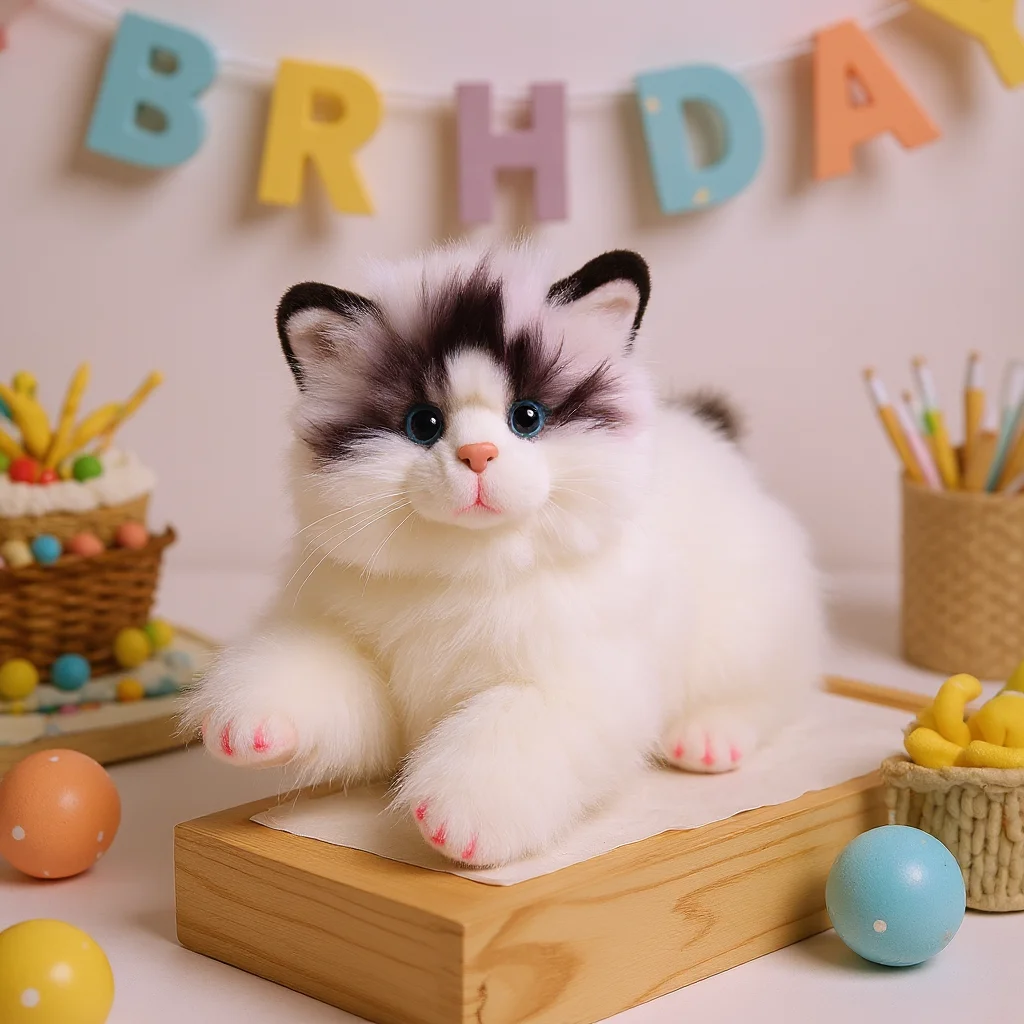 

Super soft and realistic Siamese cat plush doll, emotional comfort companion doll gift for the elderly, children and girls, safe