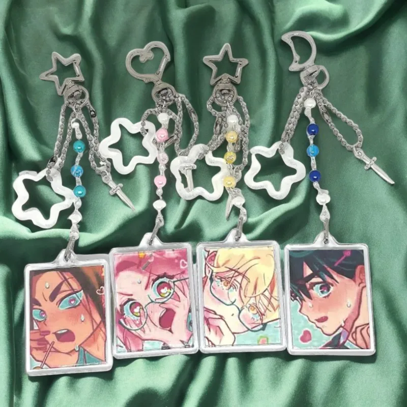 Alien Stage Handmade Matching Keychains Cartoon Figure Luka Mizi Hyuna and Ivan Phone Chain Backpack Pendant Cosplay Accesseries